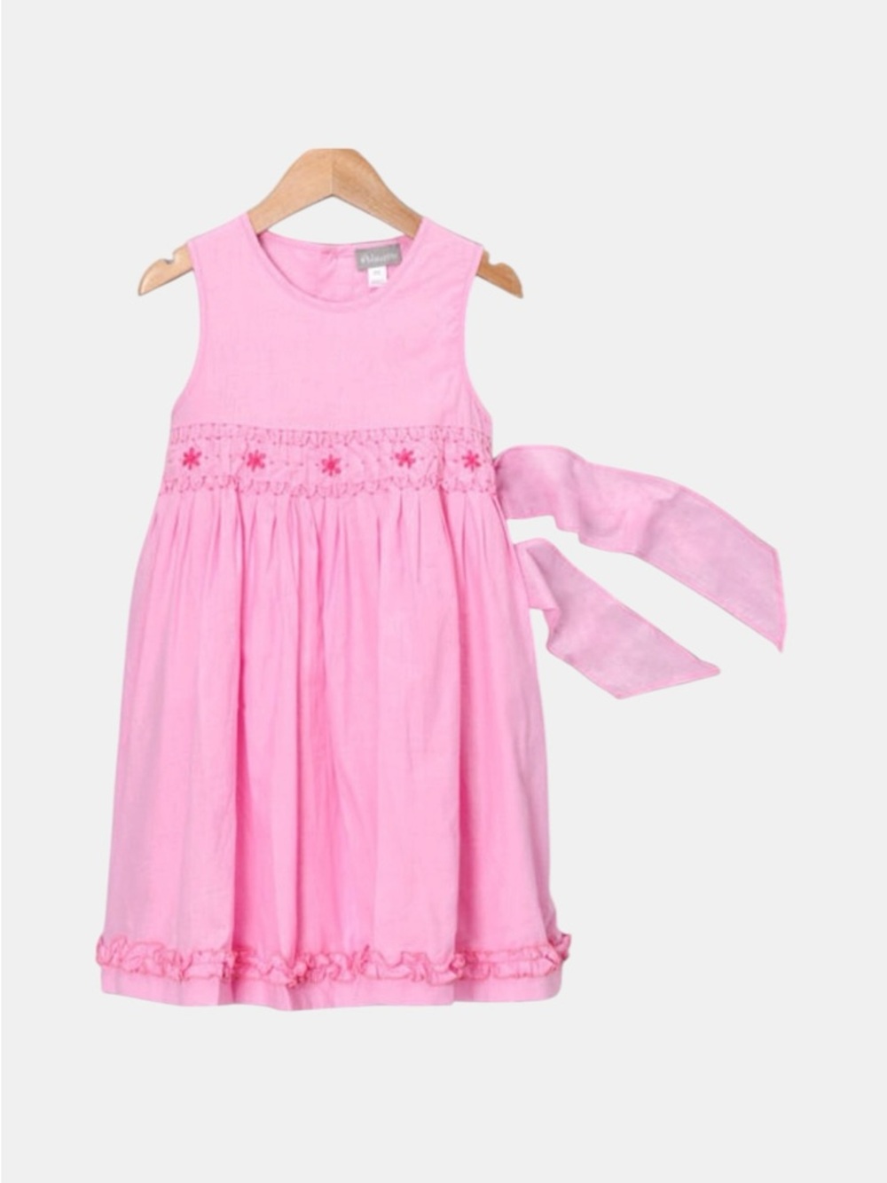 Alouette Girls Pink Sleeveless Smocked Summer Dress